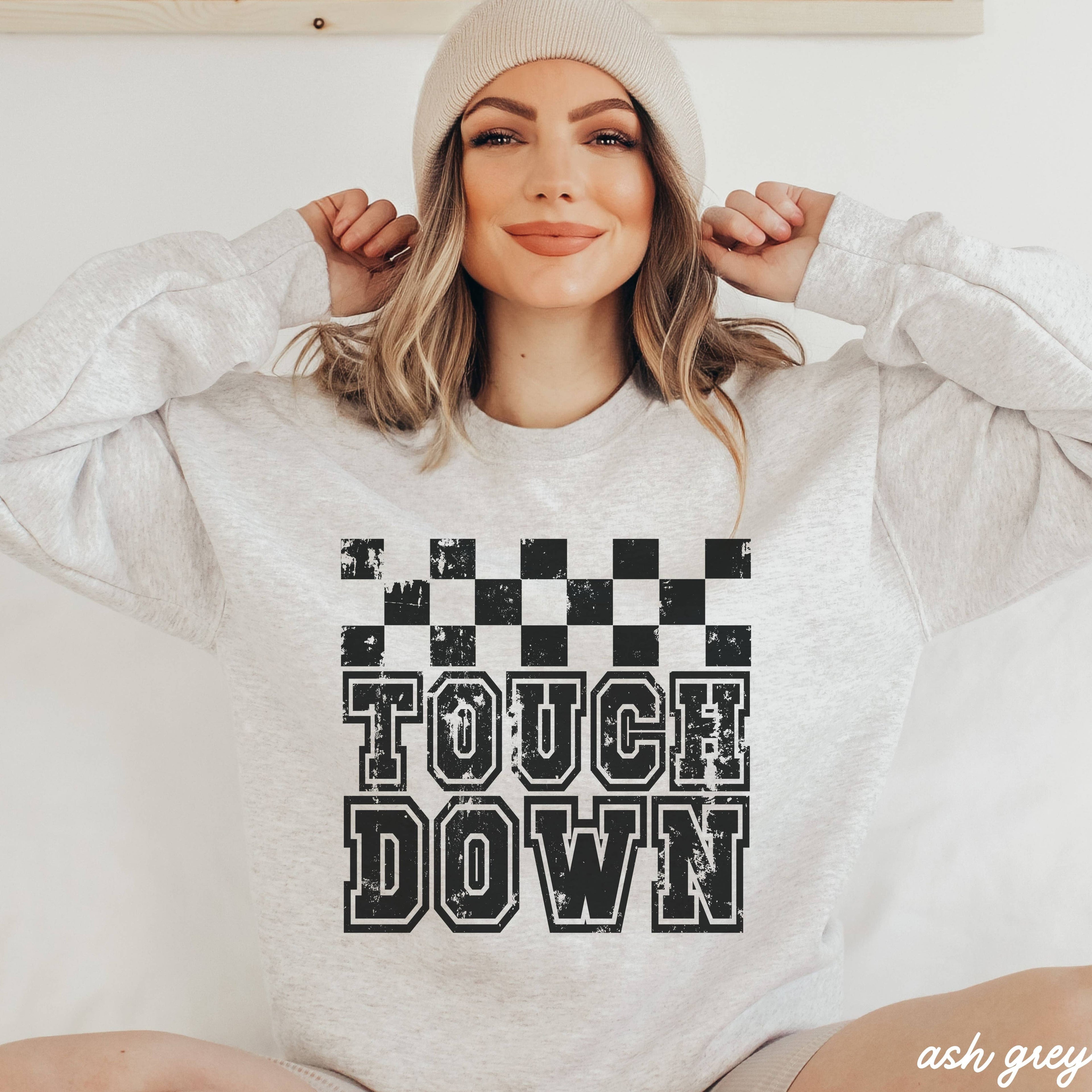 Touch Down Football Checkered Sweatshirt