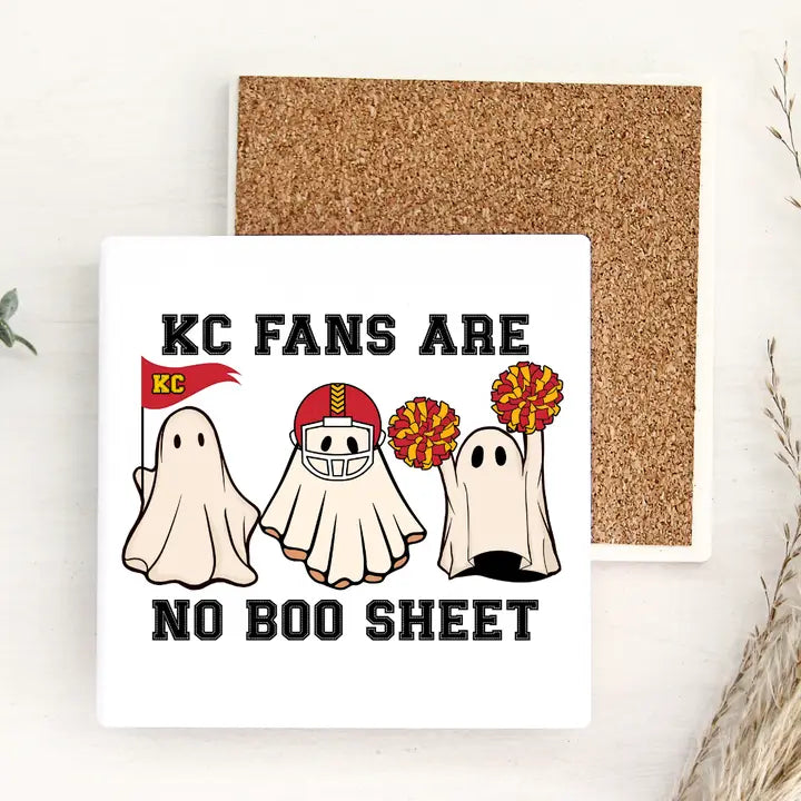 KC Fans are No Boo Sheet Ceramic Coaster