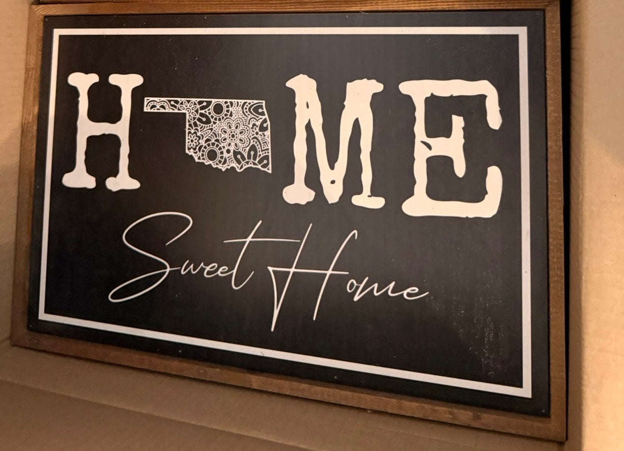 12x18 Home Sweet Home With Mandala State Home Décor