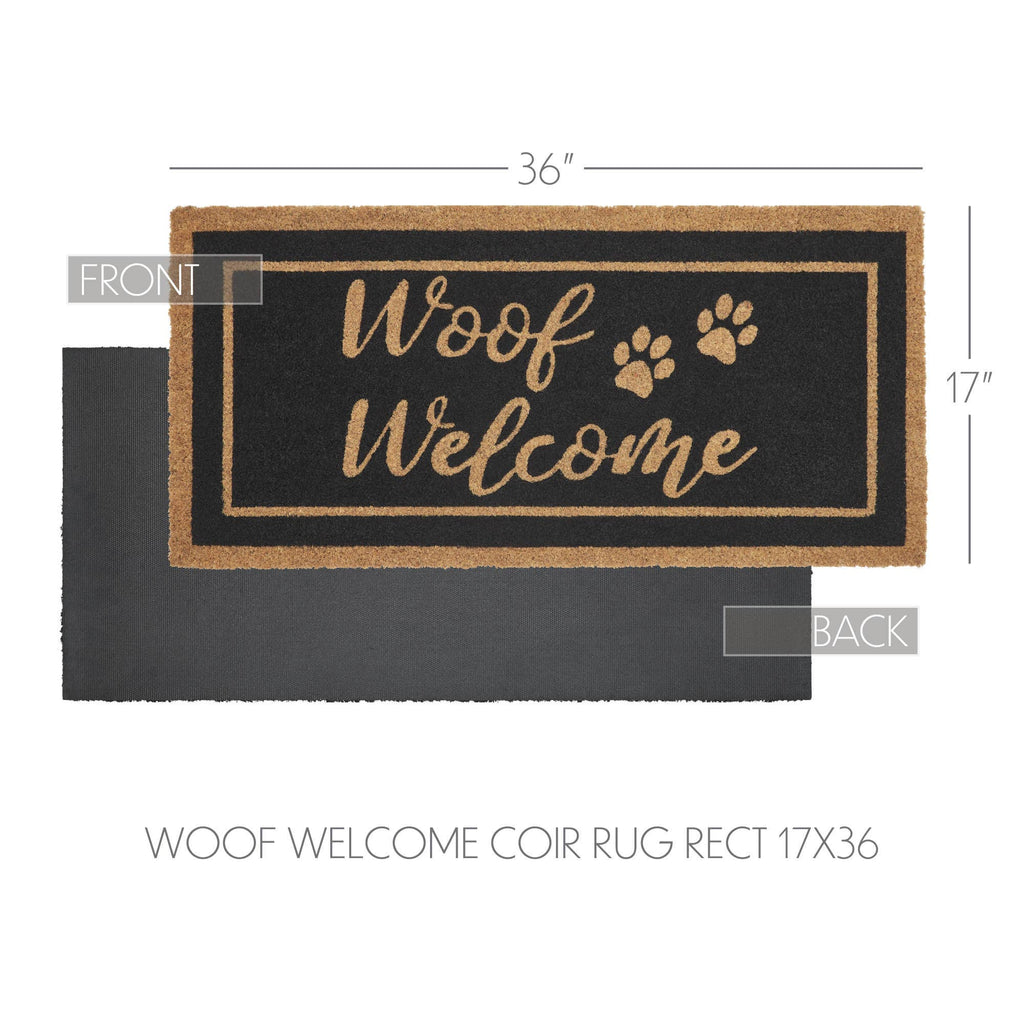 Woof Welcome Coir Rug 17x36