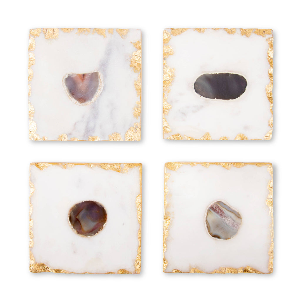 Bezrat Square Marble Coasters for Drinks