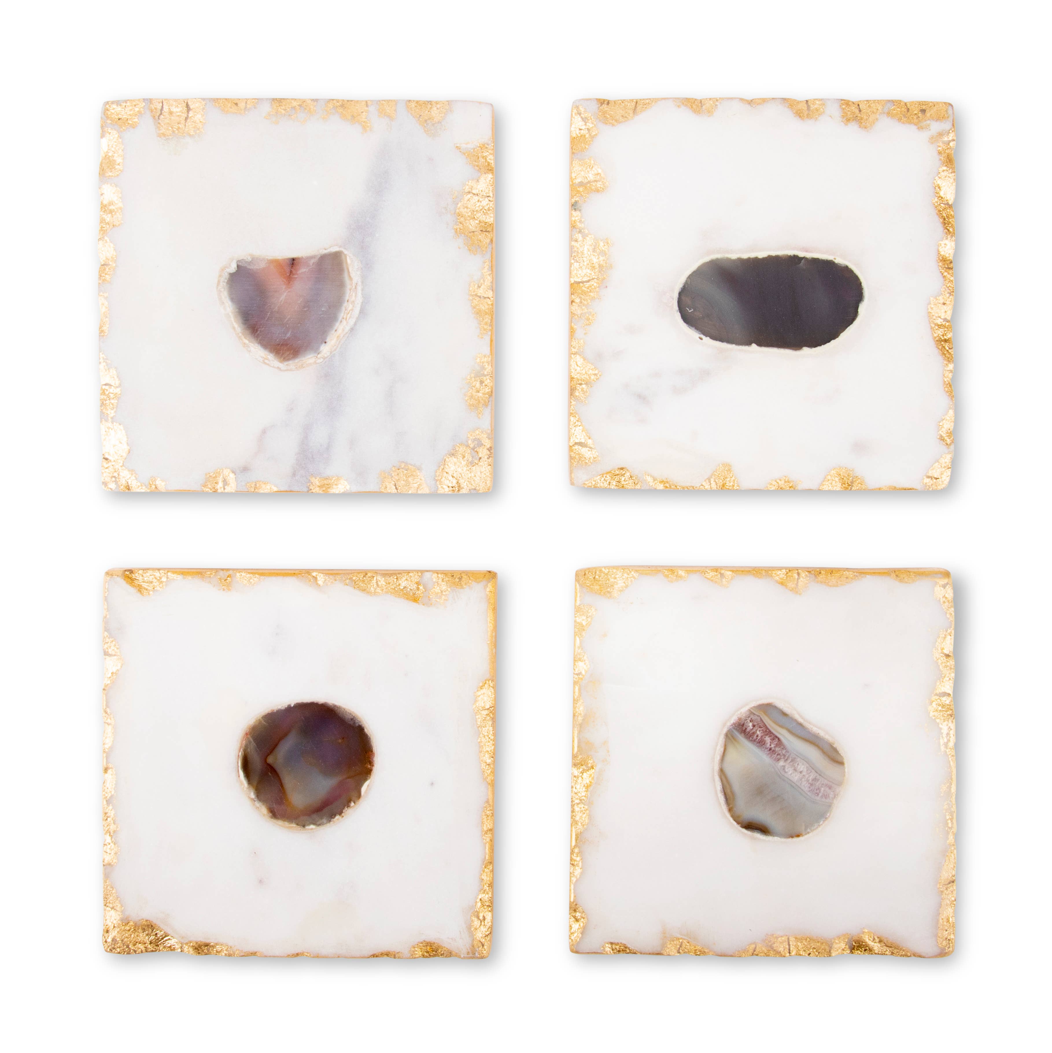 Bezrat Square Marble Coasters for Drinks