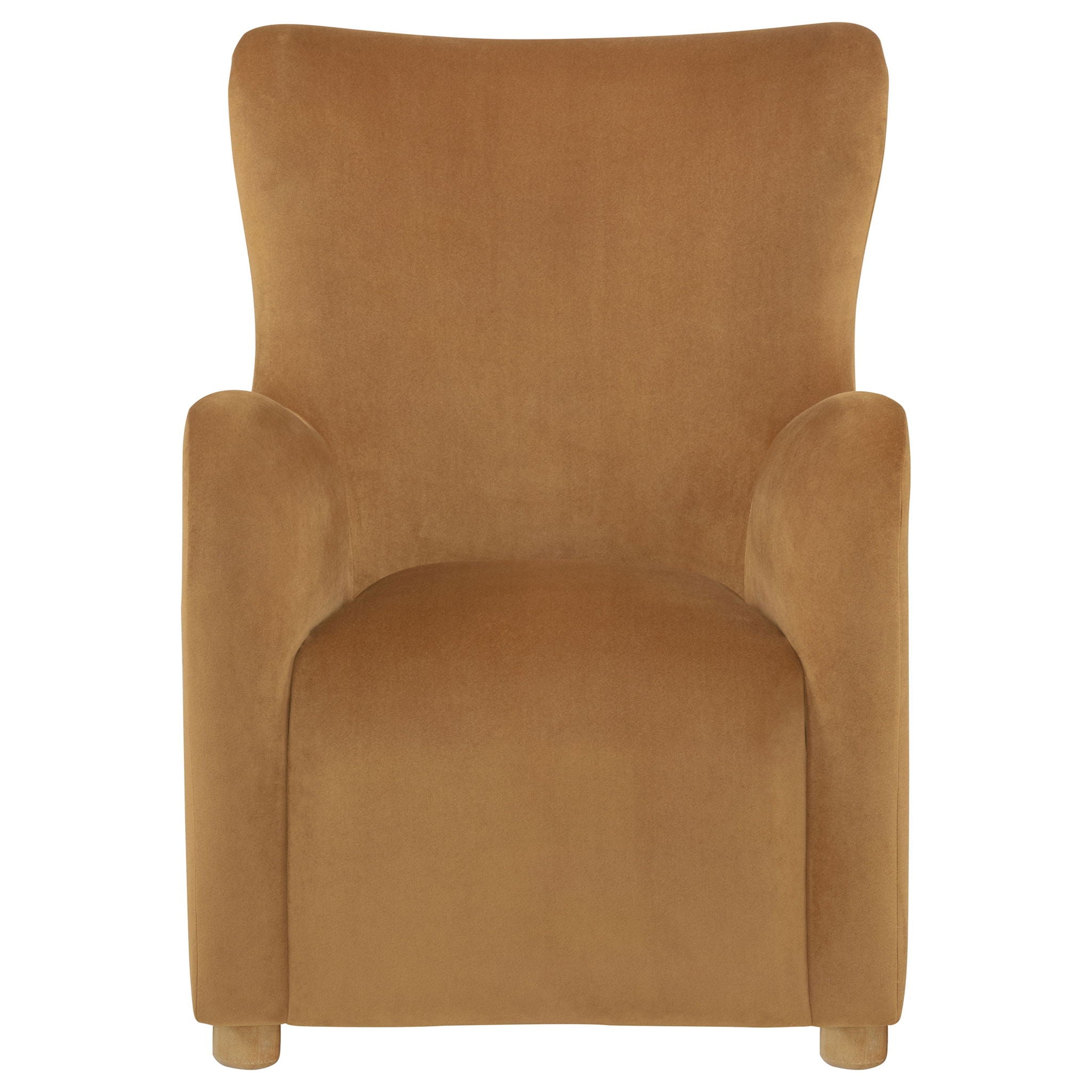 Thornton Velvet Upholstered Wingback Lounge Accent Chair Cognac