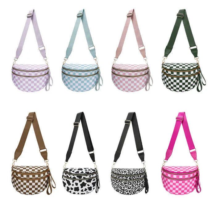 Nylon Waterproof Multi-Compartment Crossbody Bag