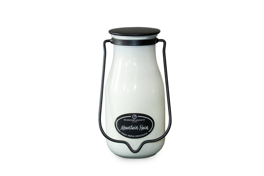 14 oz Milkbottle Candle: Mountain Rain