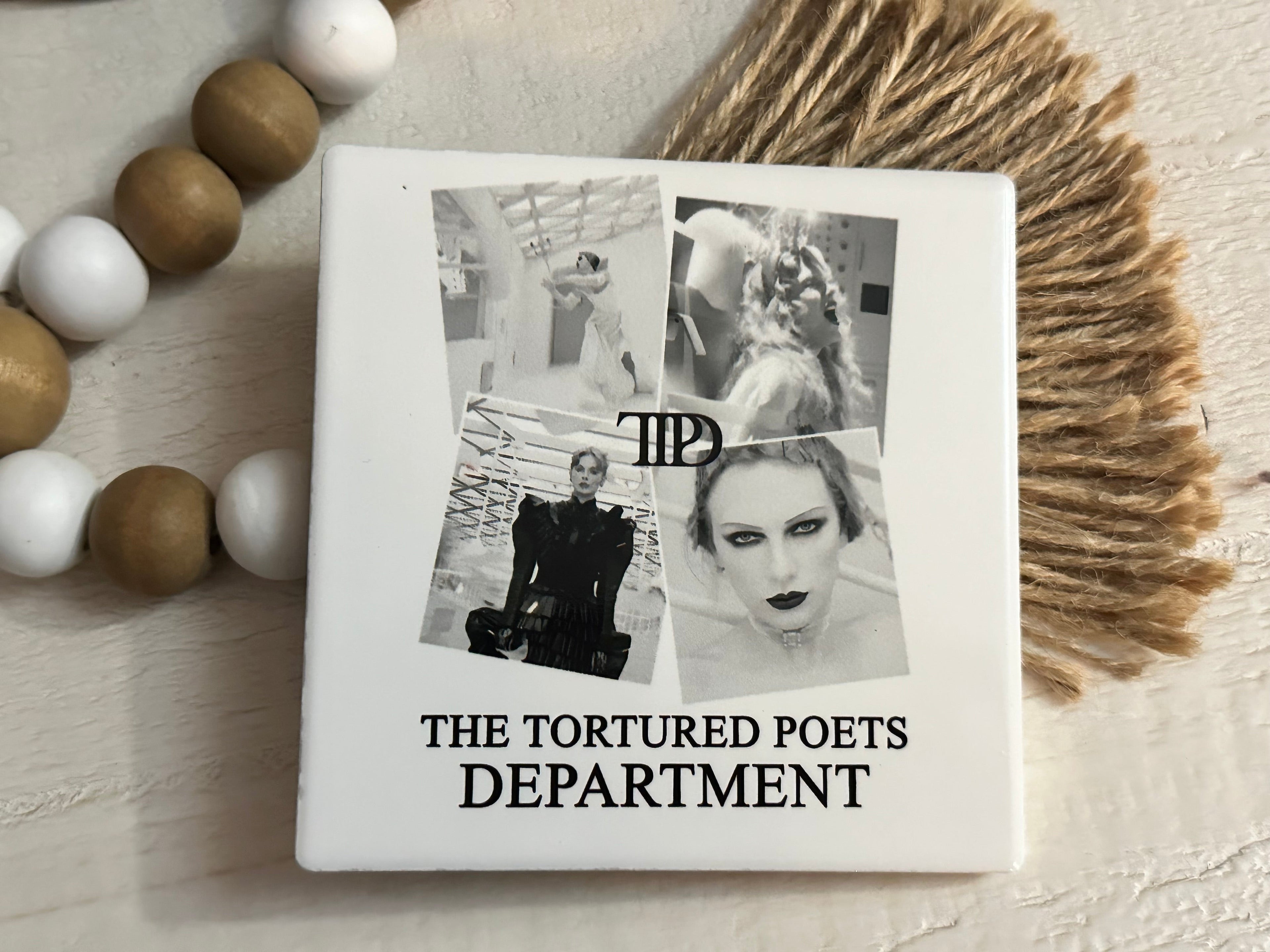 Taylor Swift TTPD Album Images Ceramic Coaster
