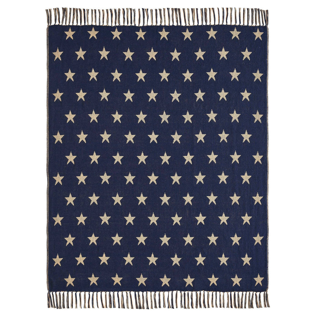 Patriotic Star Woven Throw Blanket 50x60 Americana
