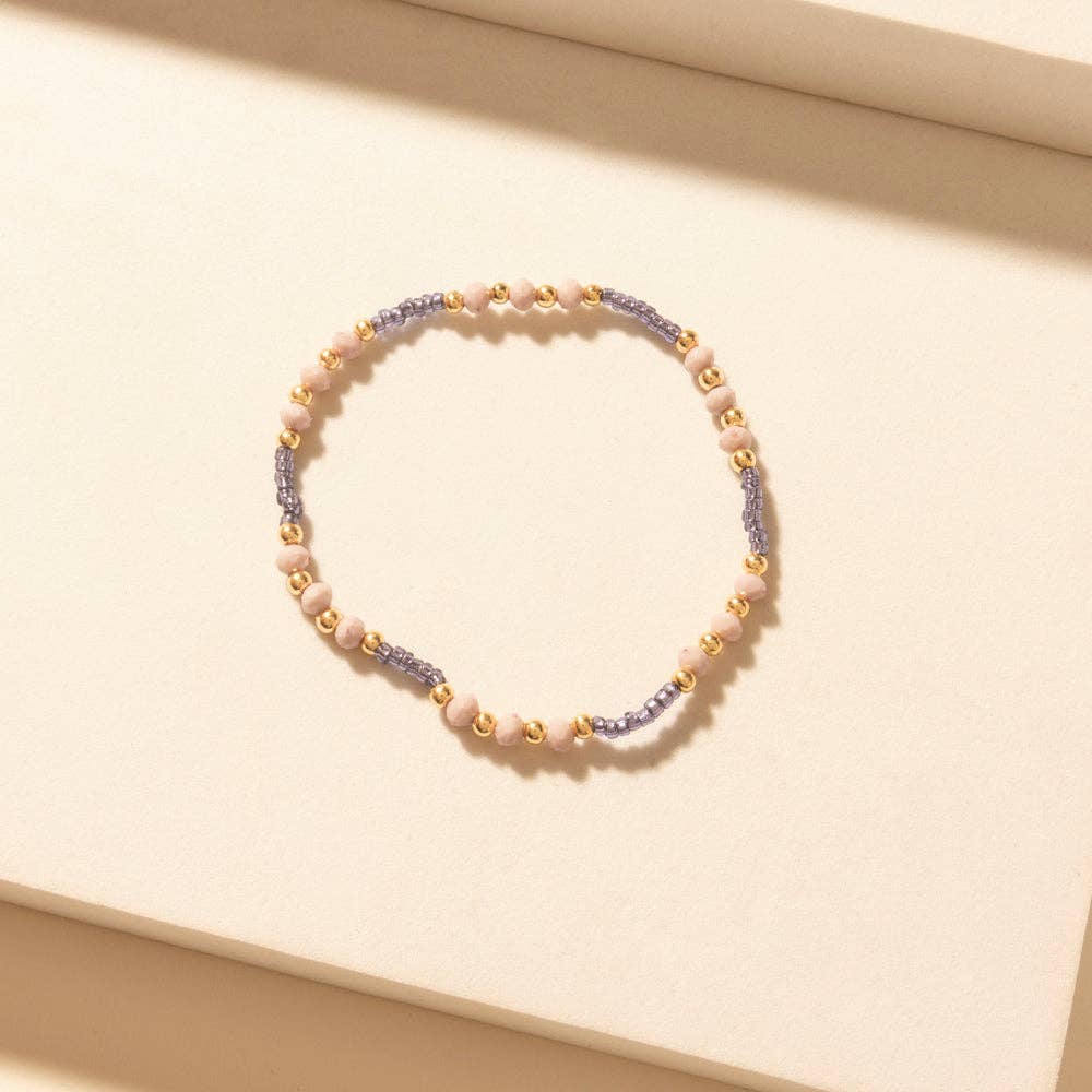 Amethyst Trail Stack Bracelet in Desert Orchid Myra Bag
