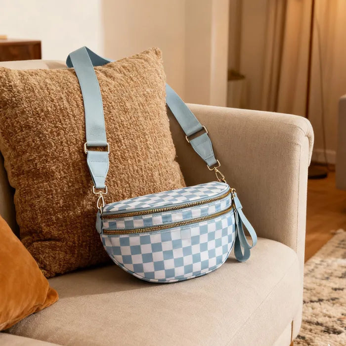 Nylon Waterproof Multi-Compartment Crossbody Bag