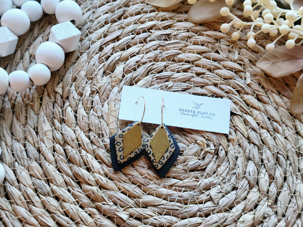The Leopard Hoops - Polymer Clay Hoop Earrings