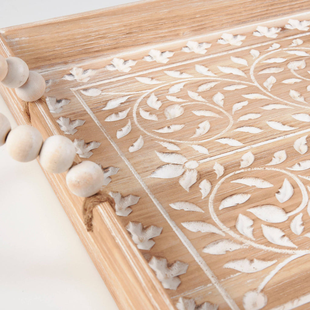 Floral Wooden Tray