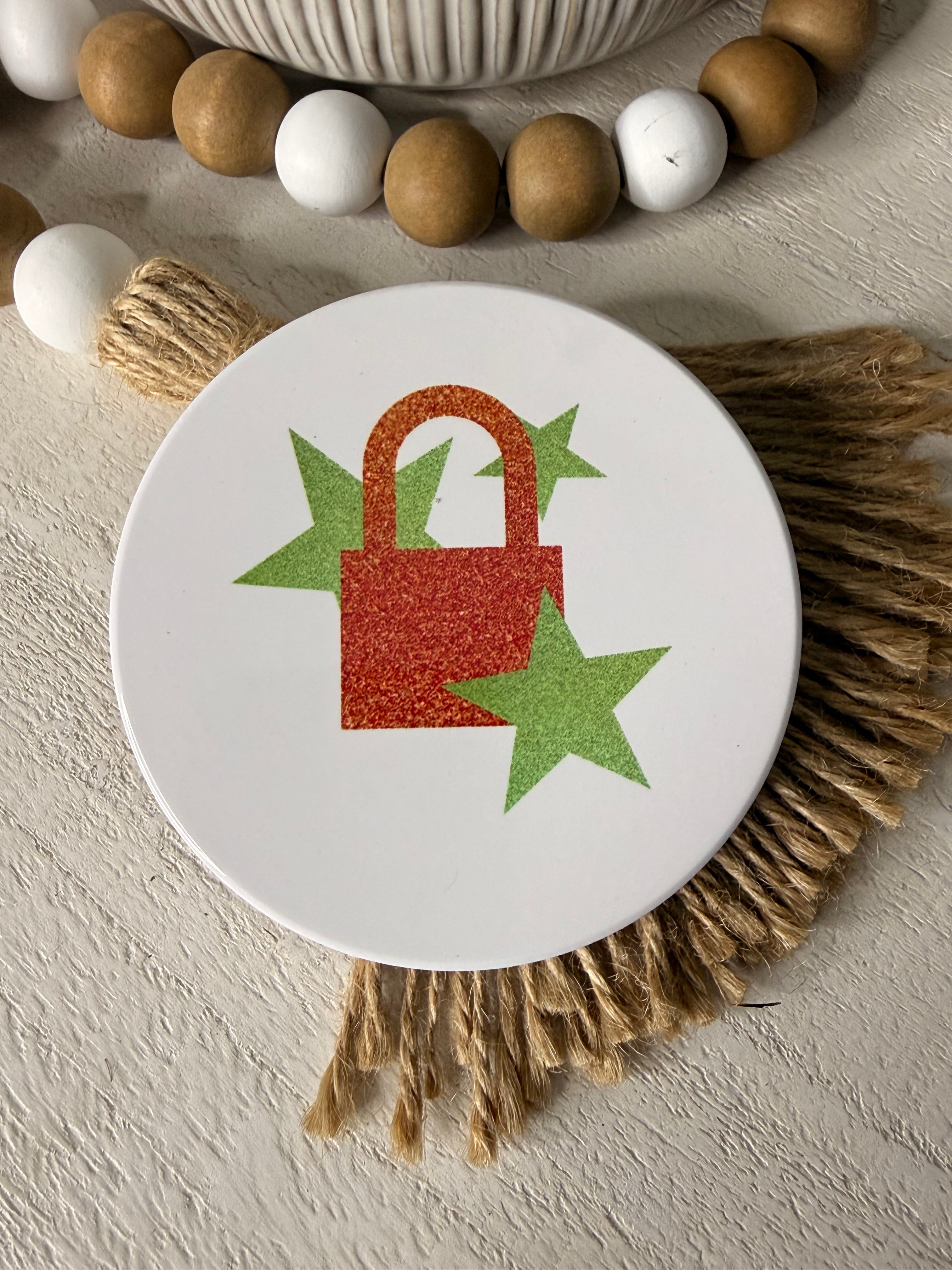 Showgirl Lock TS Ceramic Coaster