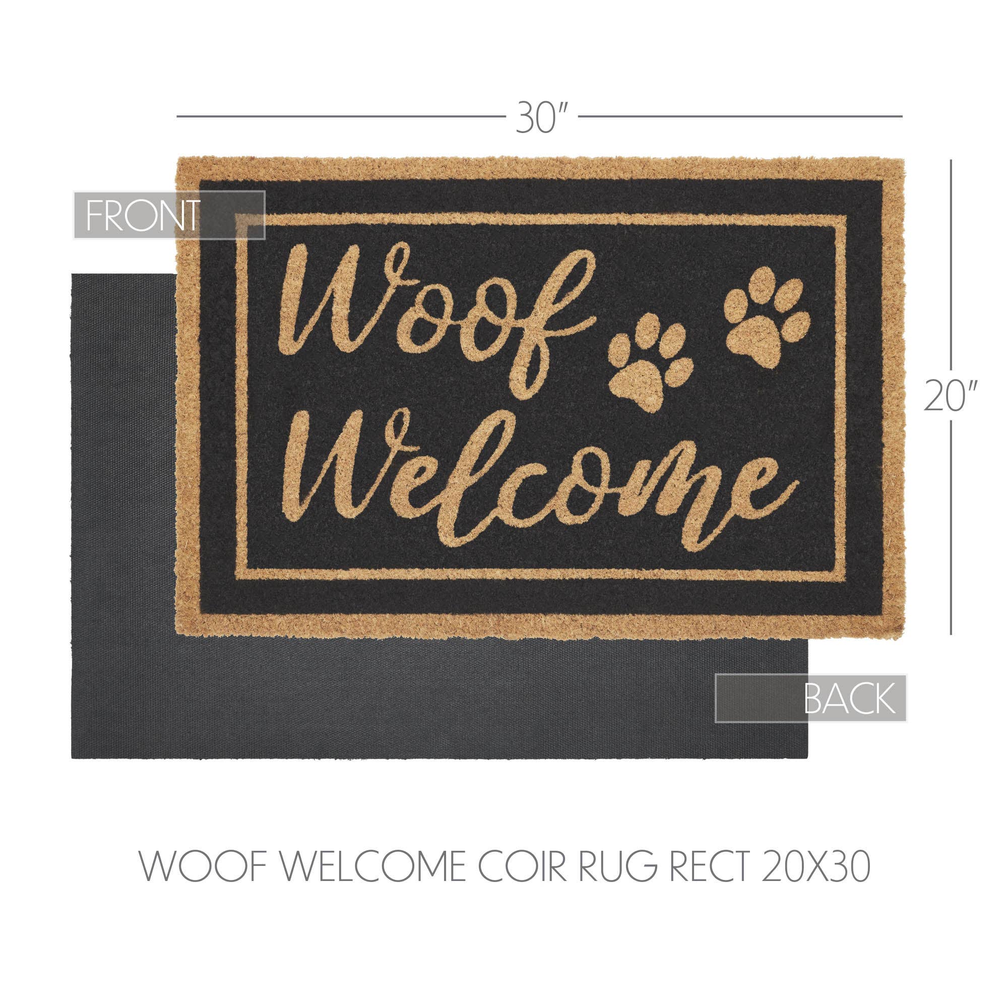 Woof Welcome Coir Rug 20x30