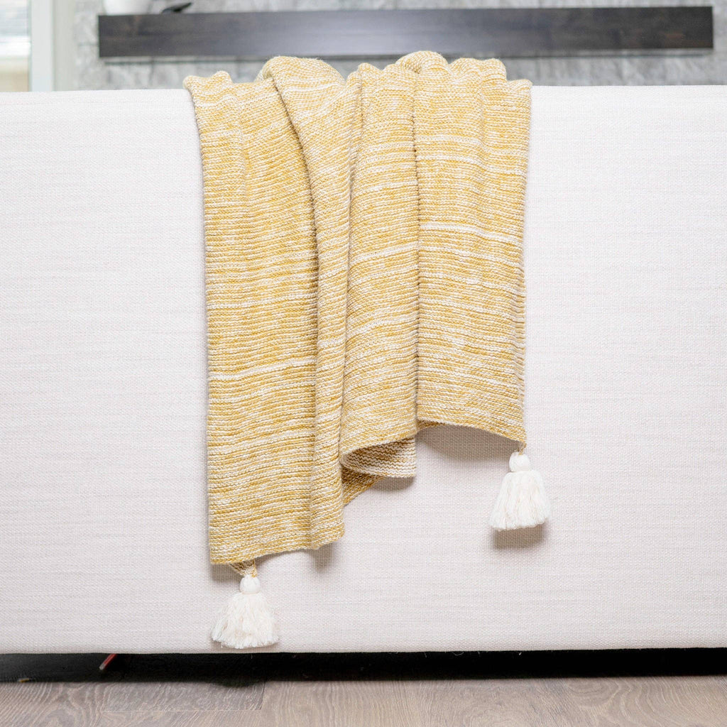 Necalli 50x60" Cotton Decorative Marled Knit Throw Blanket