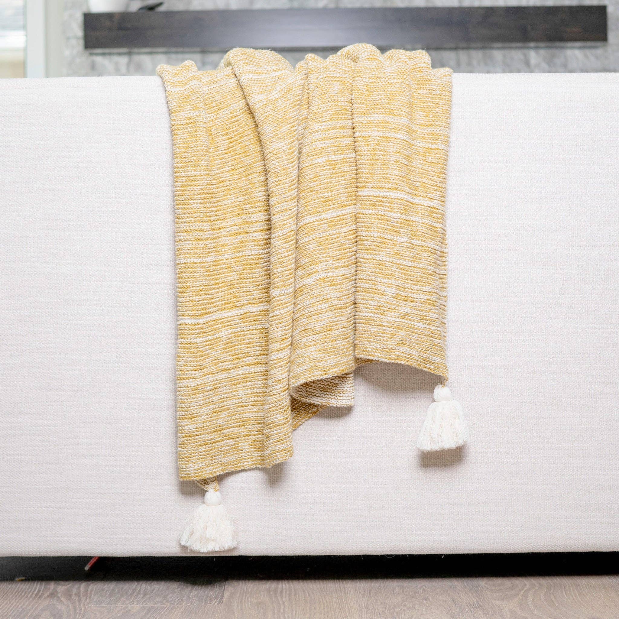 Necalli 50x60" Cotton Decorative Marled Knit Throw Blanket