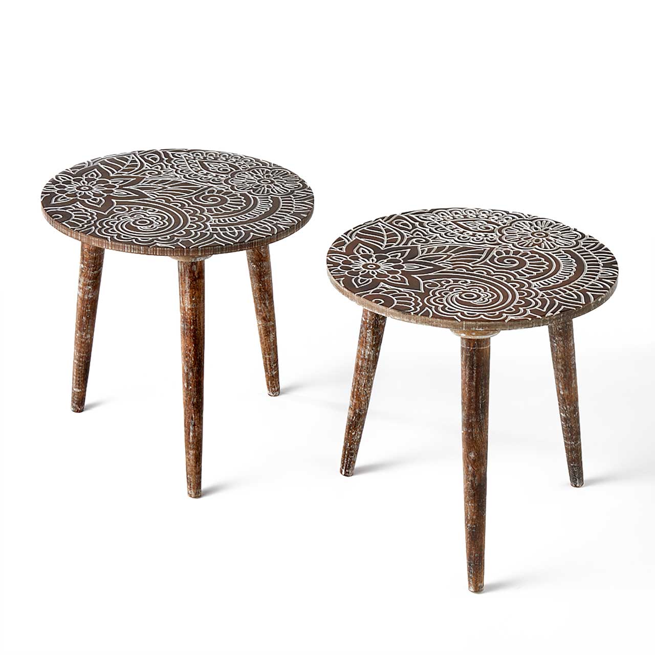 Kairi Carved Side Table