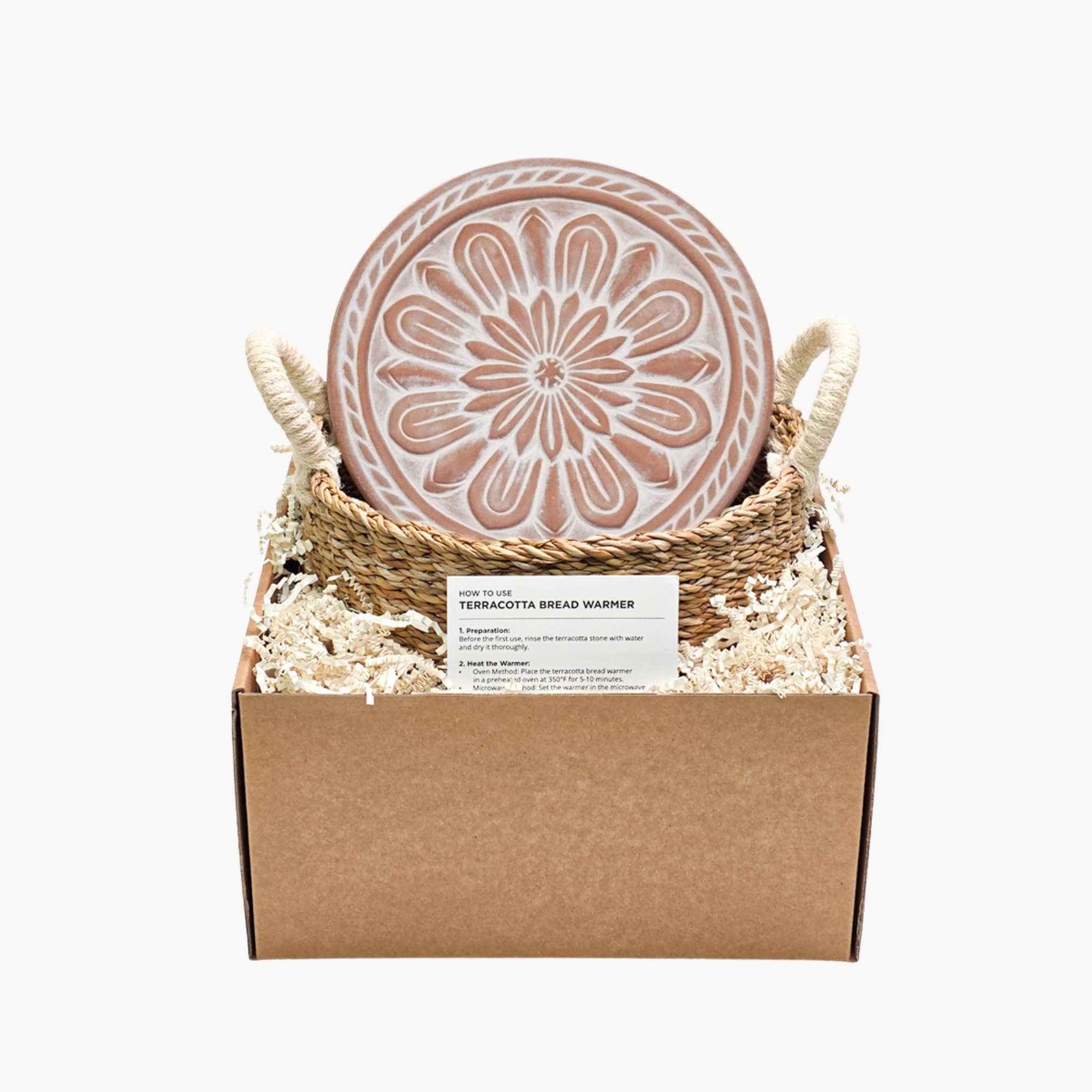Handmade Bread Warmer & Wicker Basket - Vintage flower