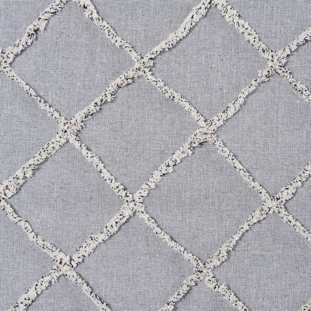 Frayed Lattice Creme & Black Pillow 20x20