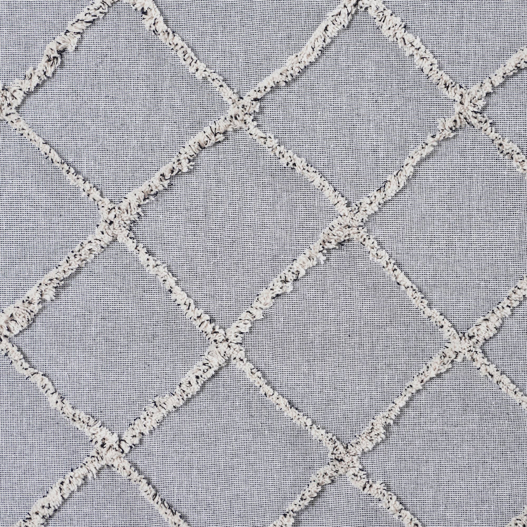 Frayed Lattice Creme & Black Pillow 20x20