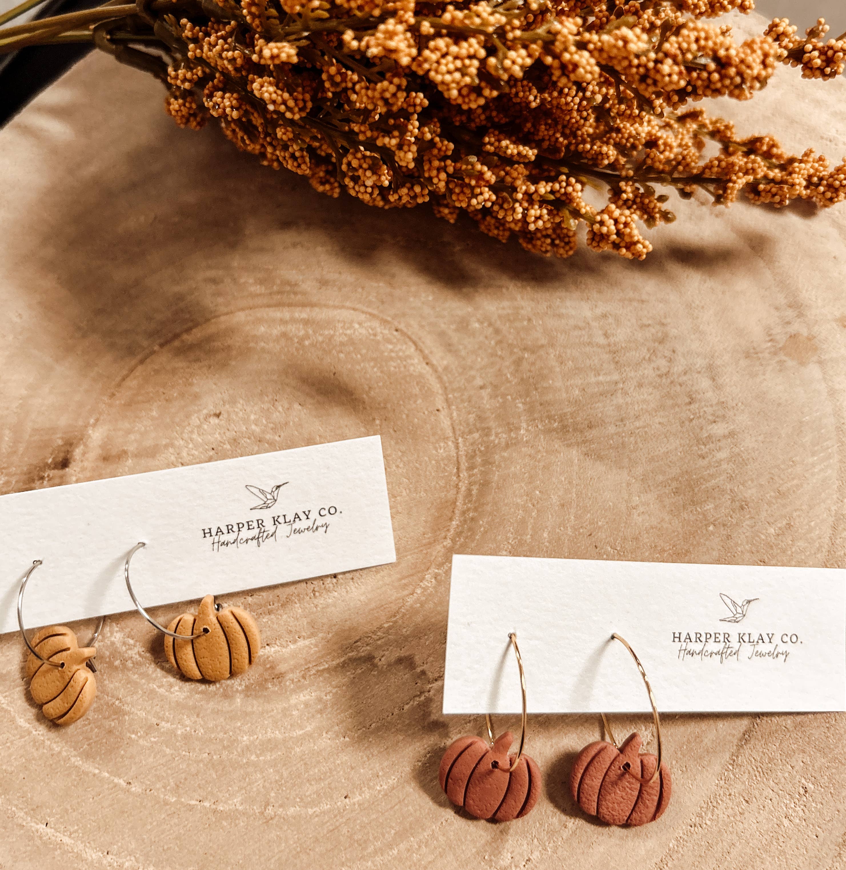 The Lil' Pumpkins Set-Polymer Clay Hoop Earrings