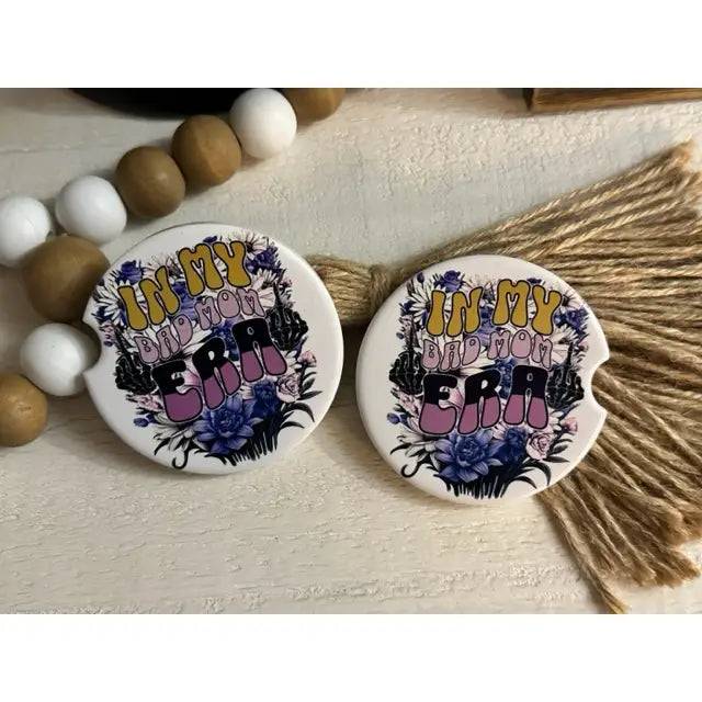 In My Bad Mom Era Ceramic Car Coaster