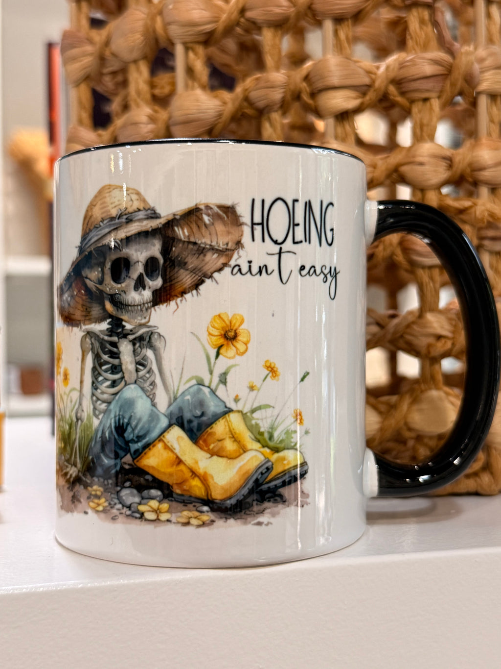 Skeleton Hoeing Ain't Easy Coffee Mug