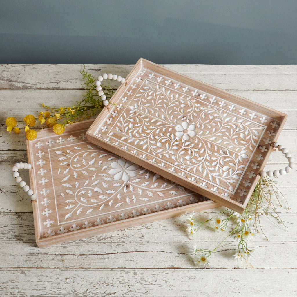 Floral Wooden Tray