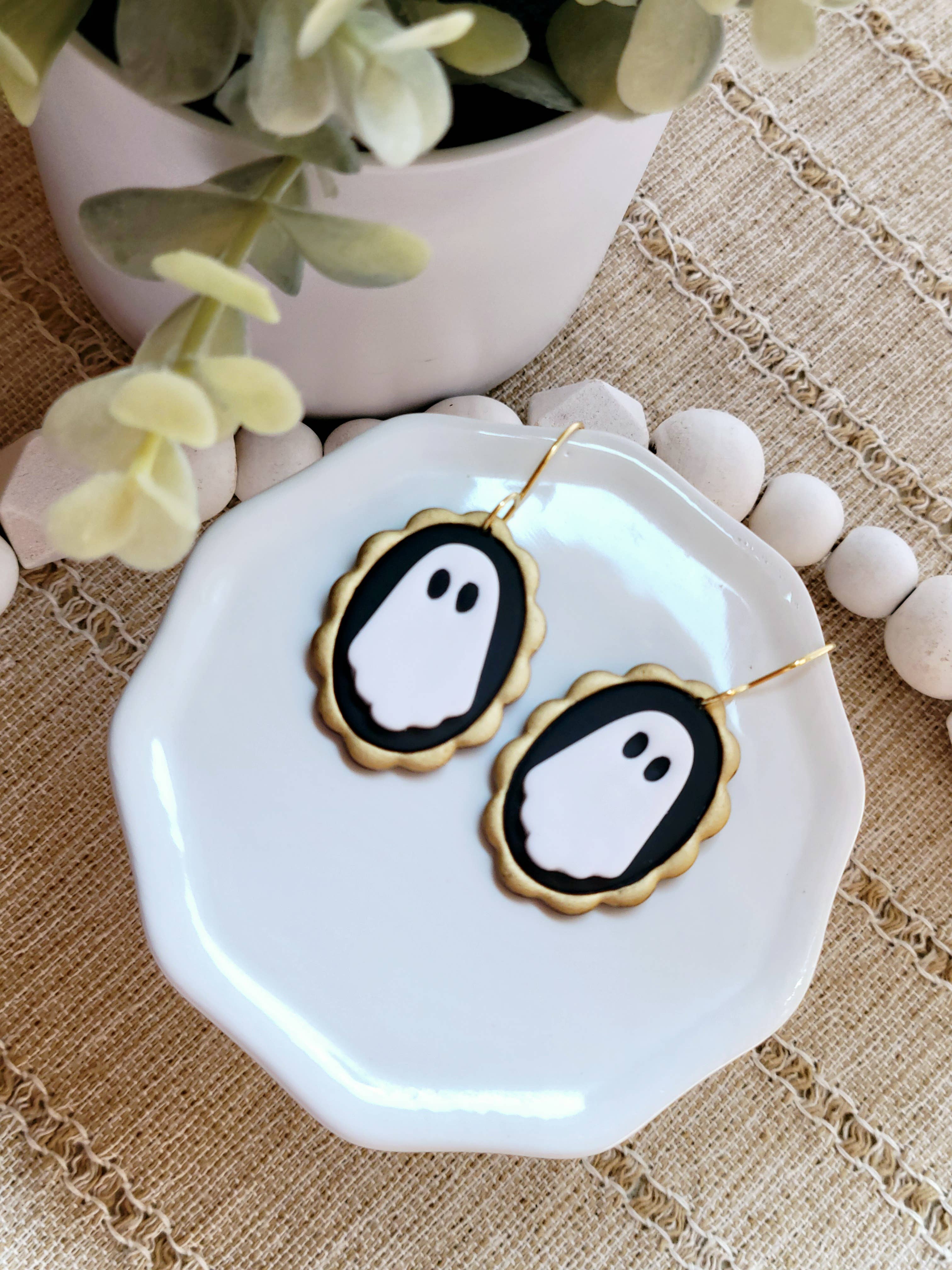 The Ghost Frame Set-Polymer Clay Dangle Earrings