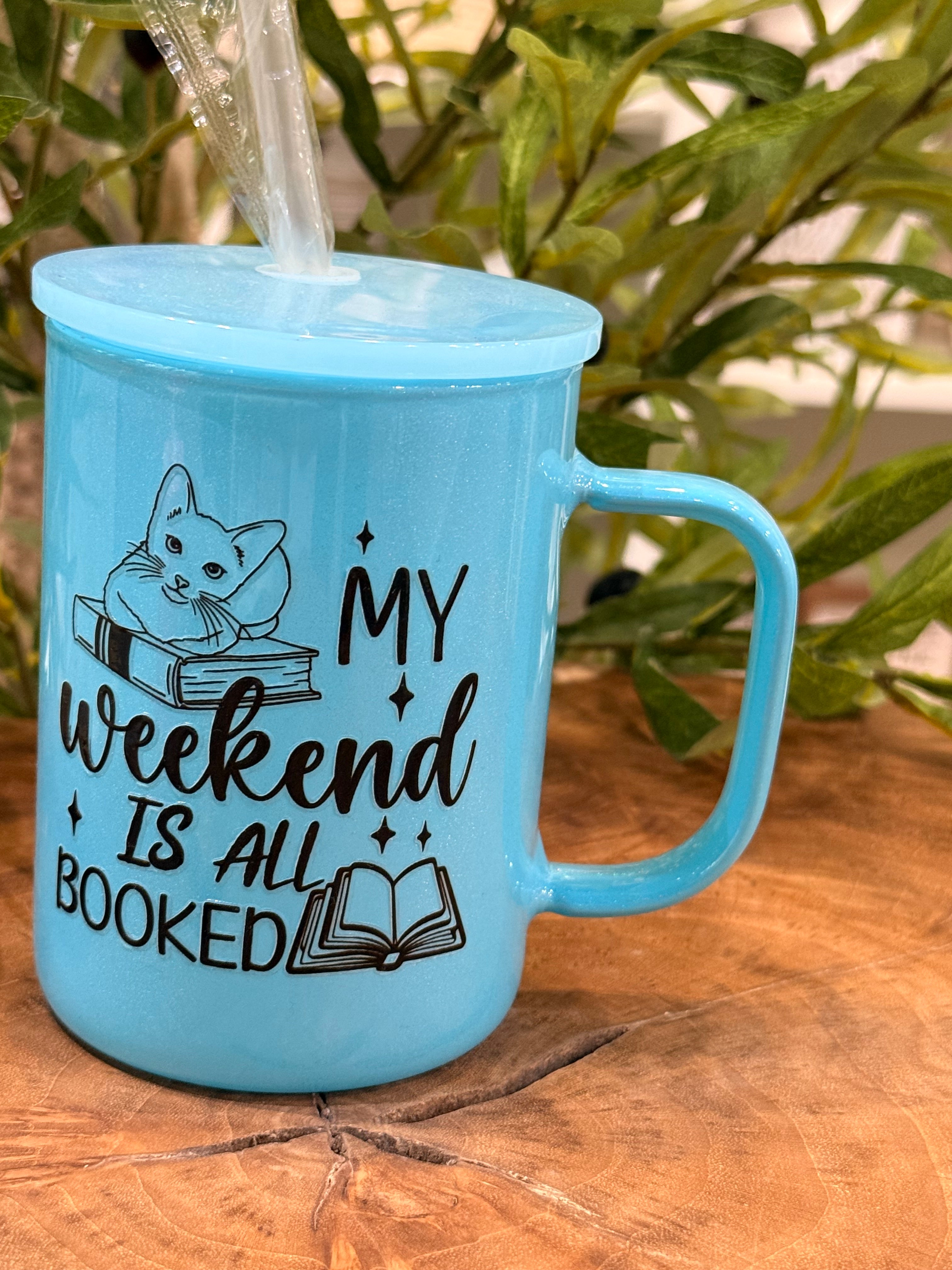17 oz Glass Shimmer Mugs with Handle