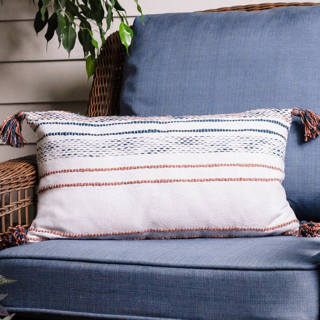 Tylanne 12X22" Handwoven Recycled Outdoor Throw Pillow