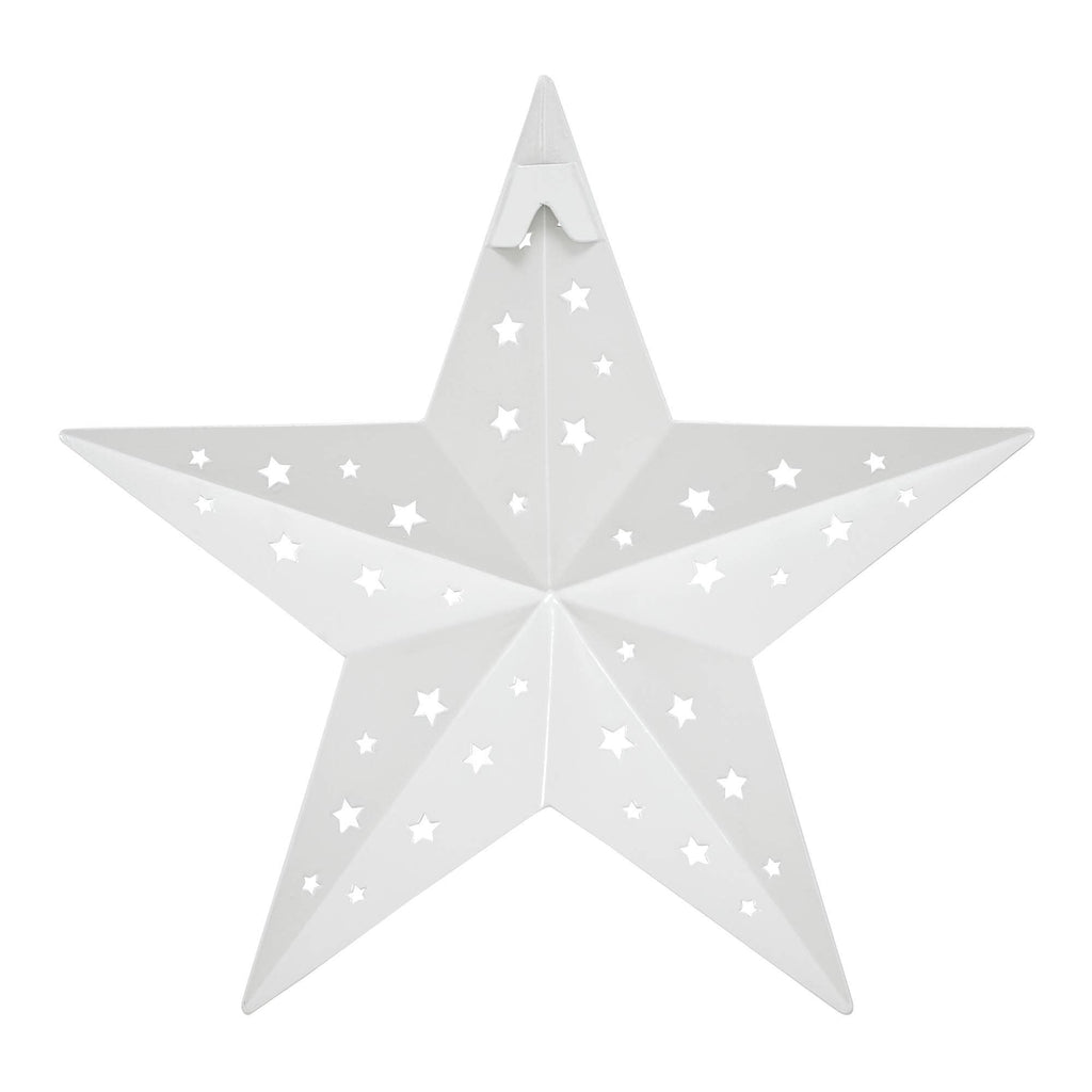 Metal Star Punched White 12x12