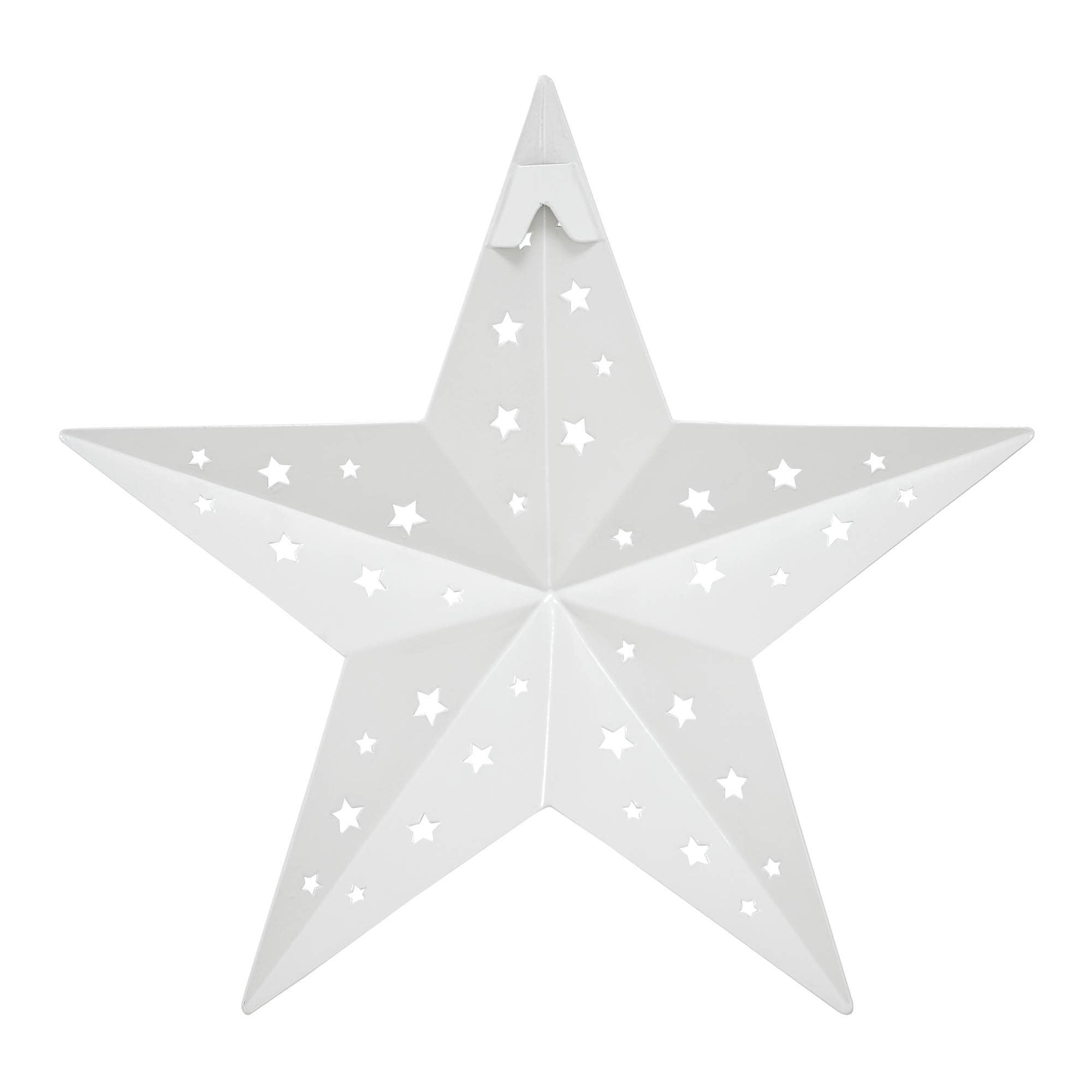 Metal Star Punched White 12x12