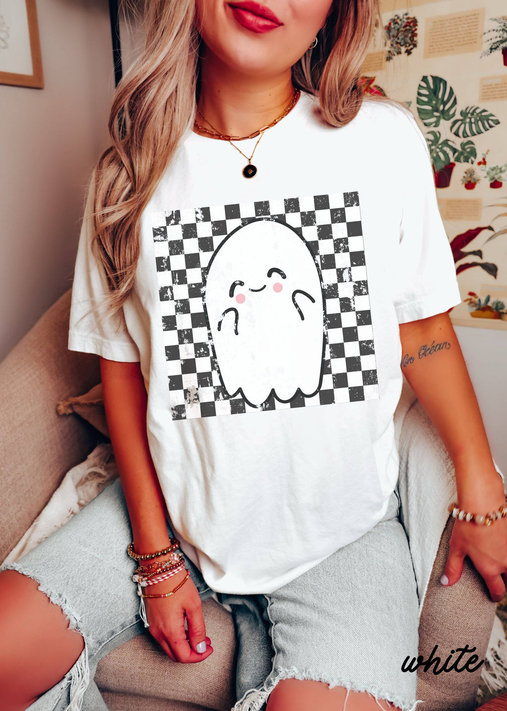 Checkered Ghost Graphic Tee