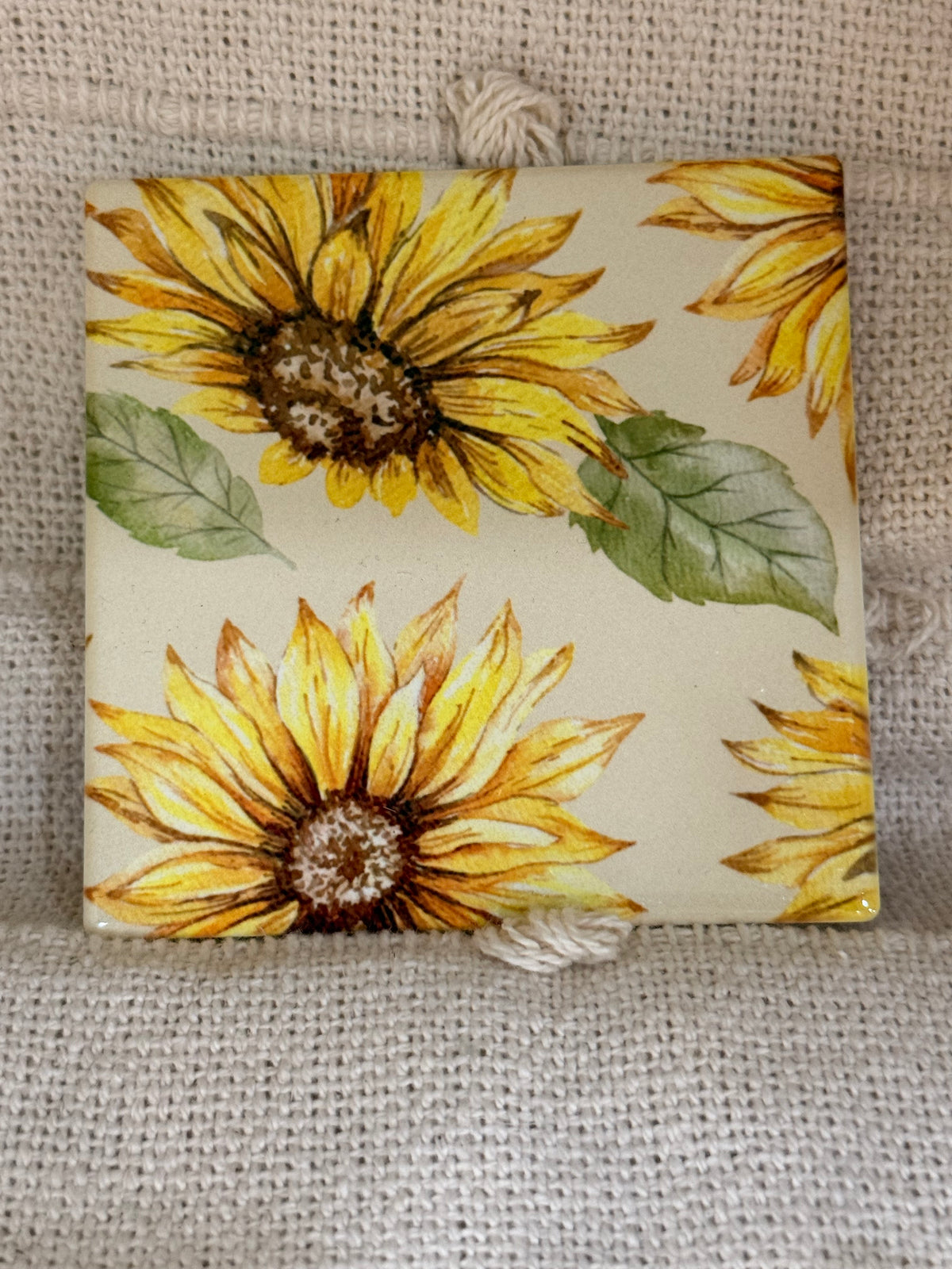 Sunflowers Ceramic Coaster