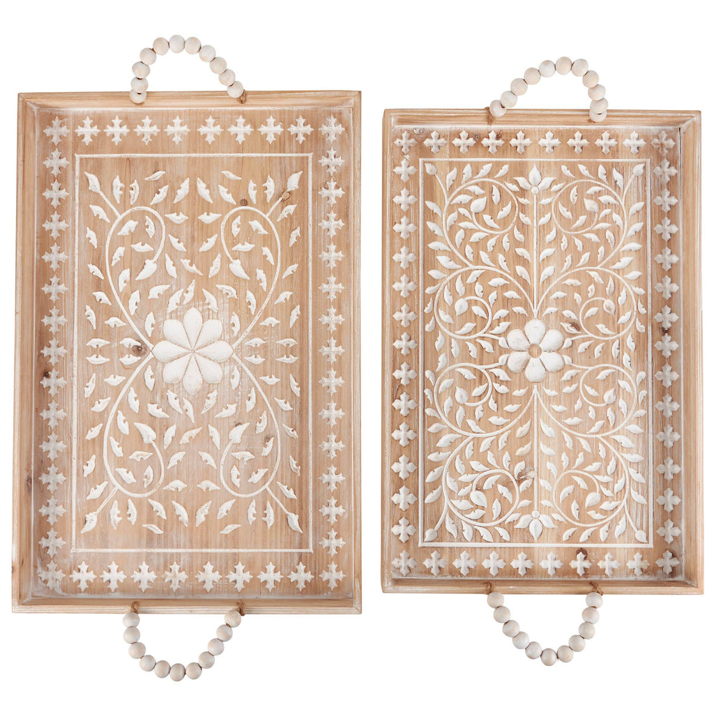 Floral Wooden Tray
