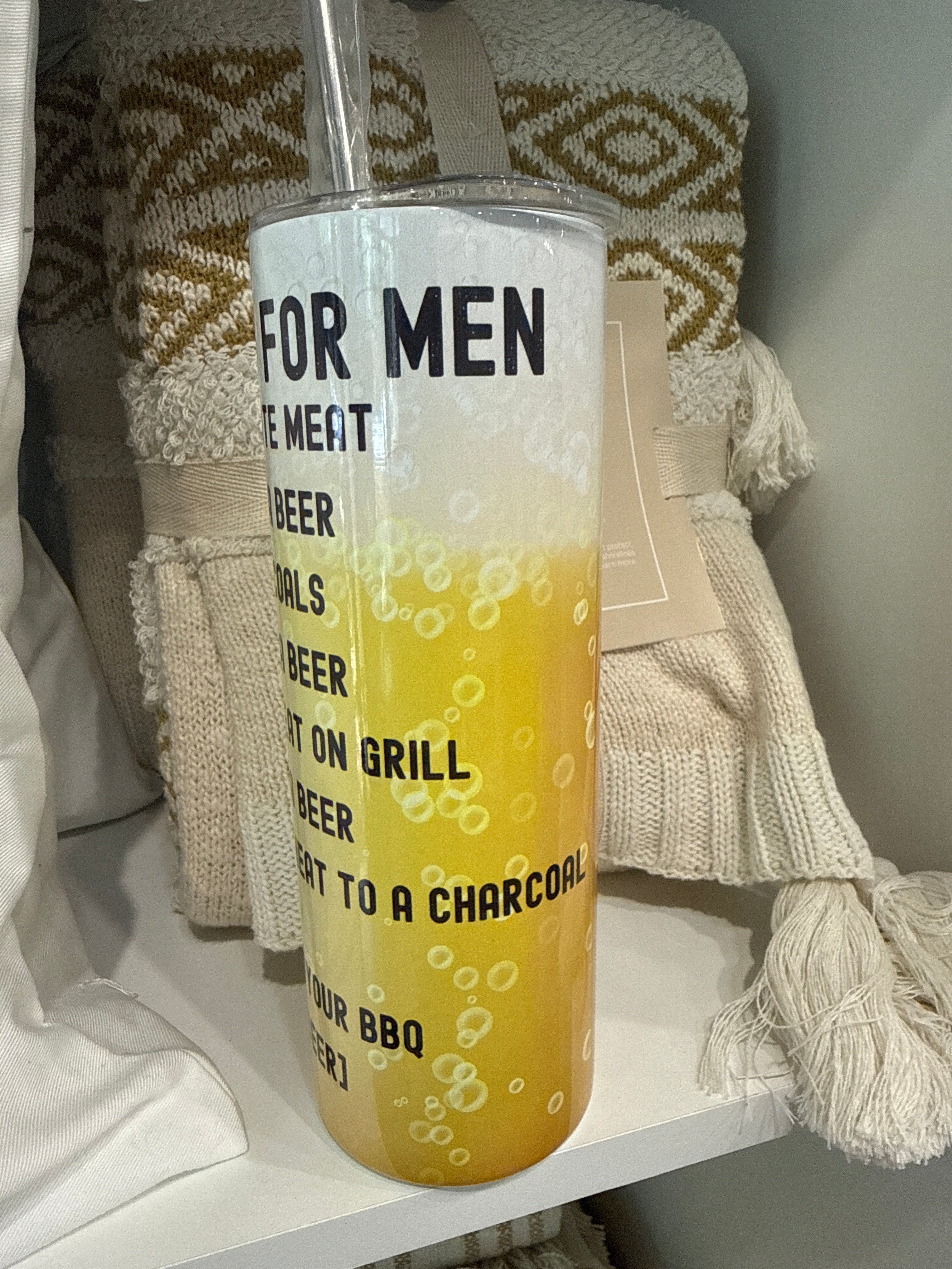 BBQ Rules for Men 20oz Skinny Tumbler