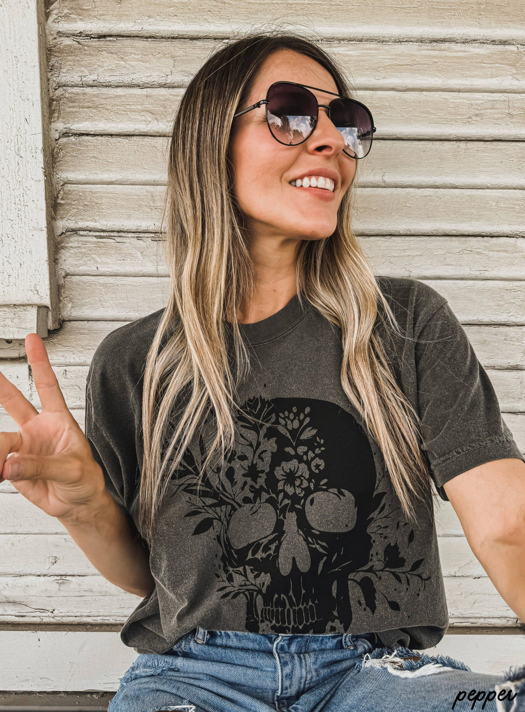 Floral Skull Tee