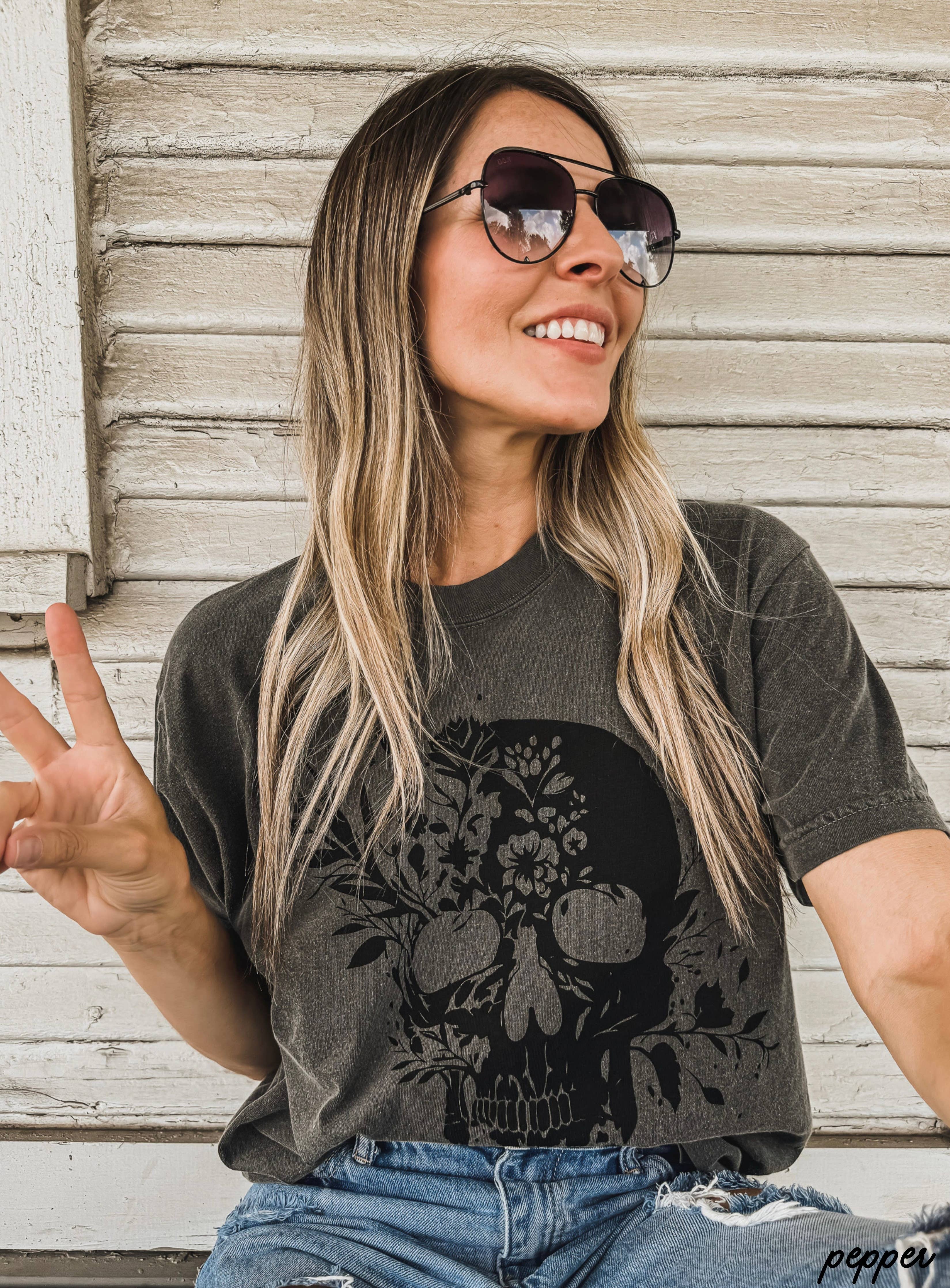 Floral Skull Tee