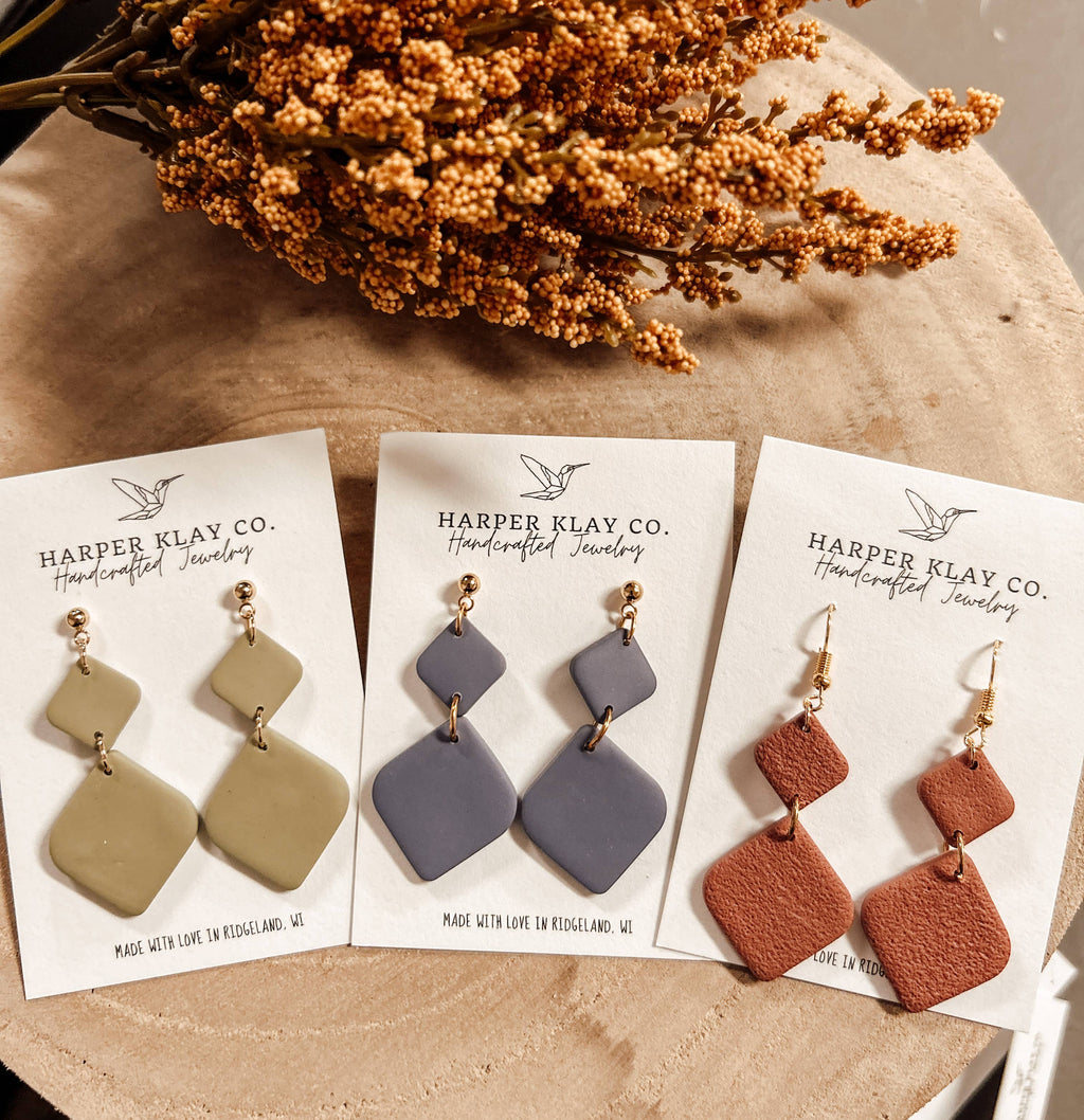 The Lynsey Set- Polymer Clay Dangle Earrings