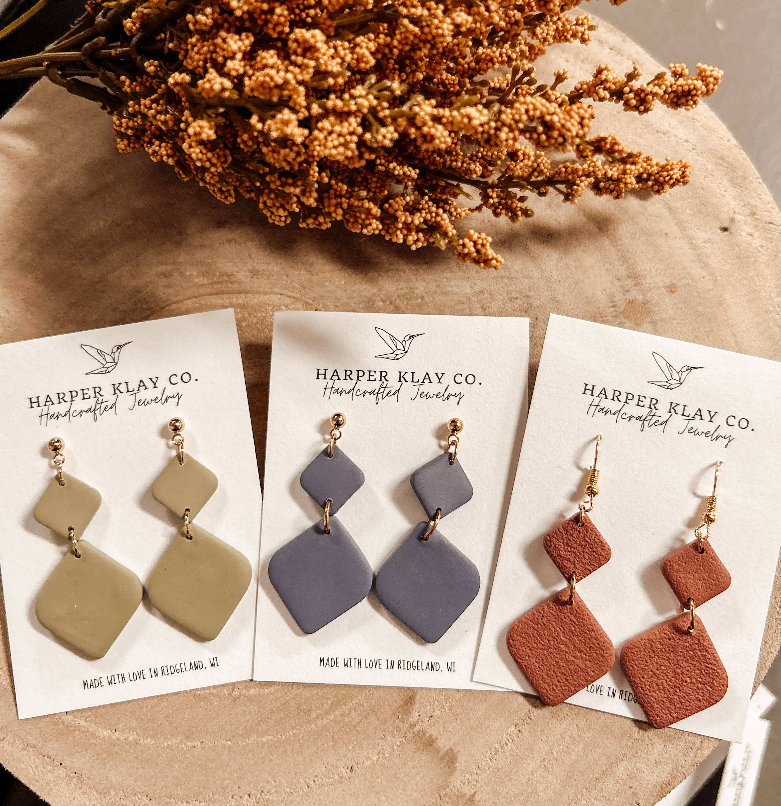 The Lynsey Set- Polymer Clay Dangle Earrings