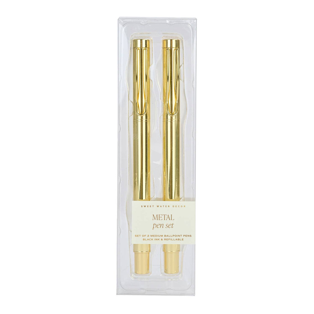 Gold Metal Pen Set - Stationery, Home Decor, & Gifts