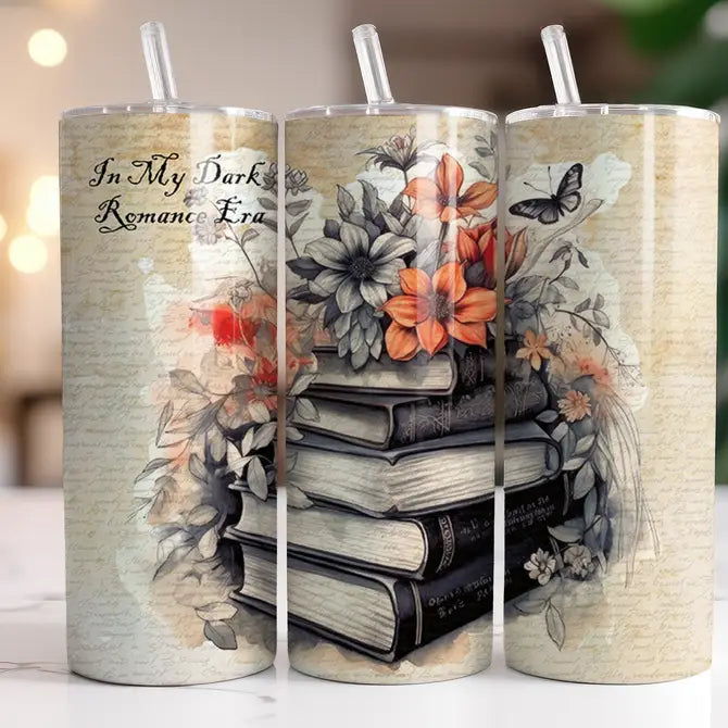 In My Dark Romance Era Vintage Books 20oz Skinny Tumbler