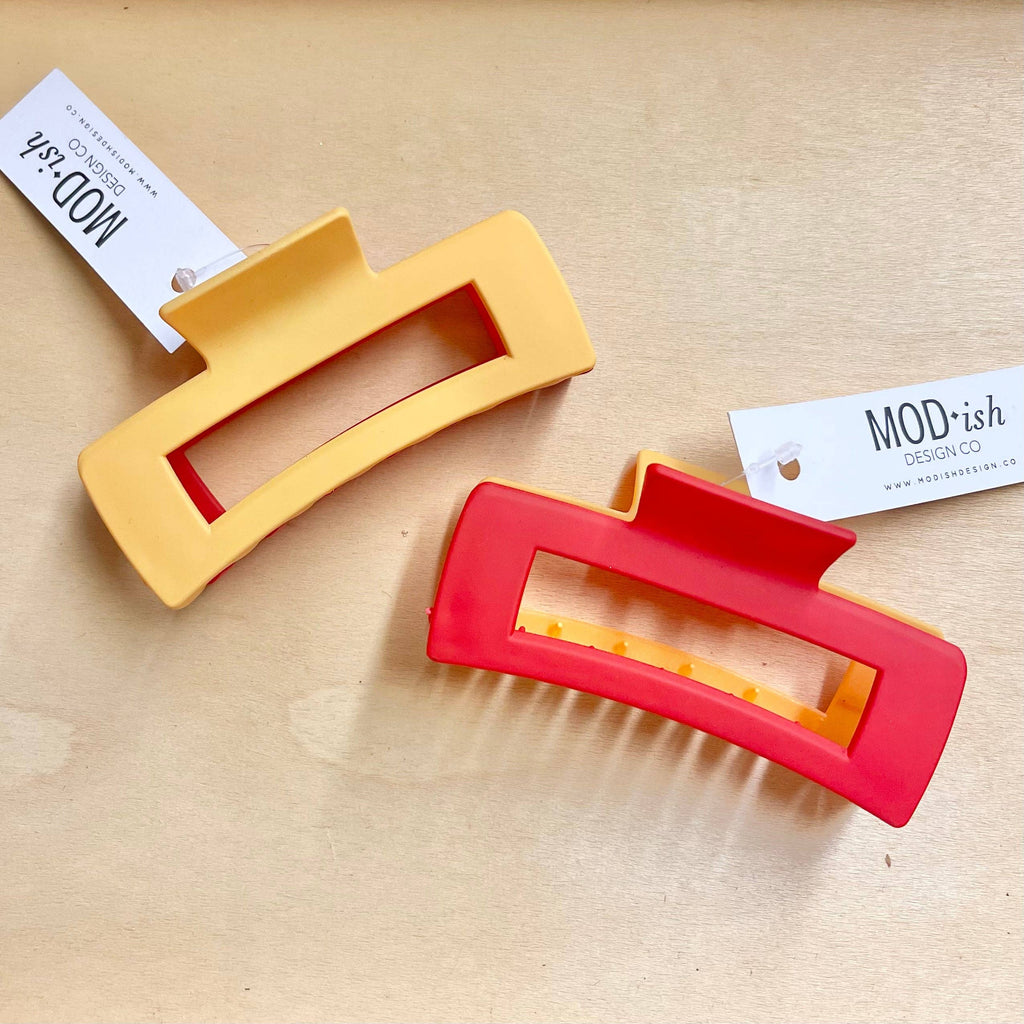 Two Tone Claw Hair Clip - Chiefs