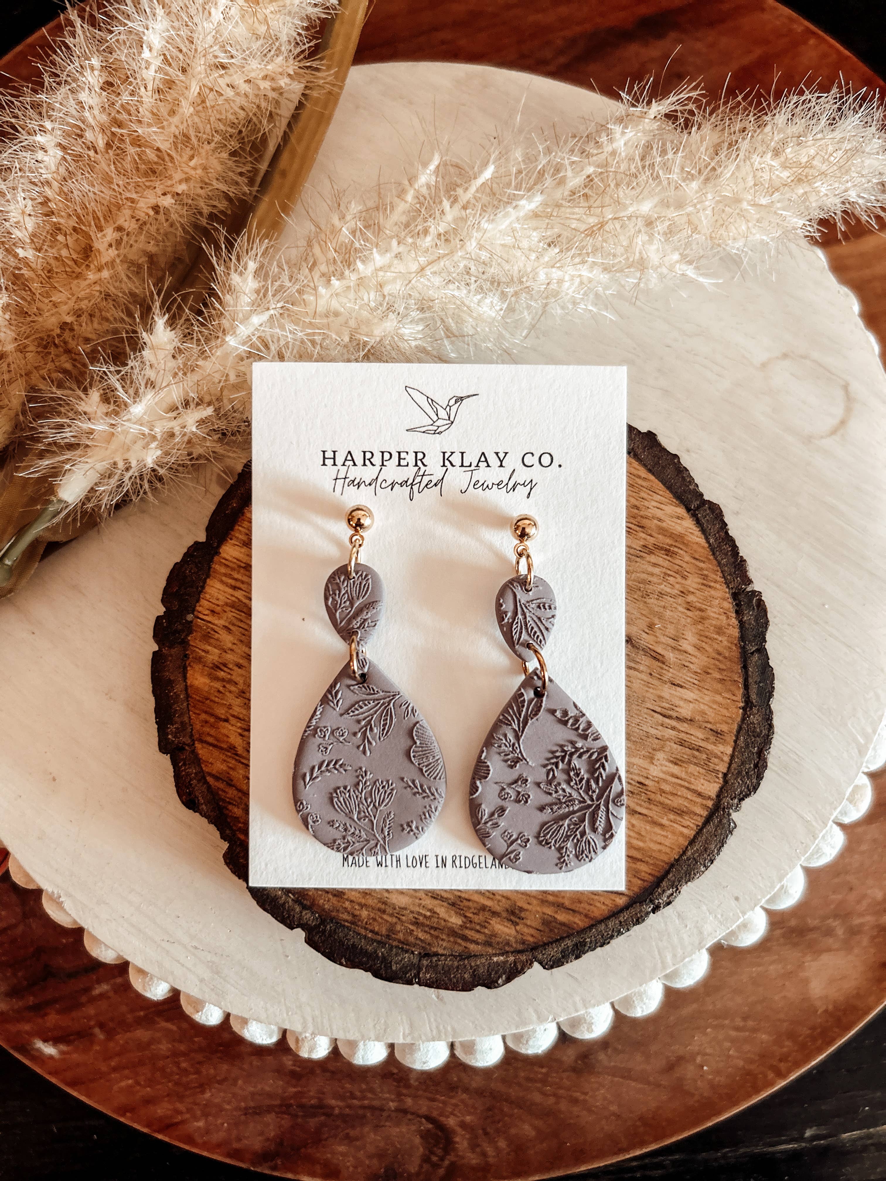 The Lavender Love Set- Polymer Clay Dangle Earrings