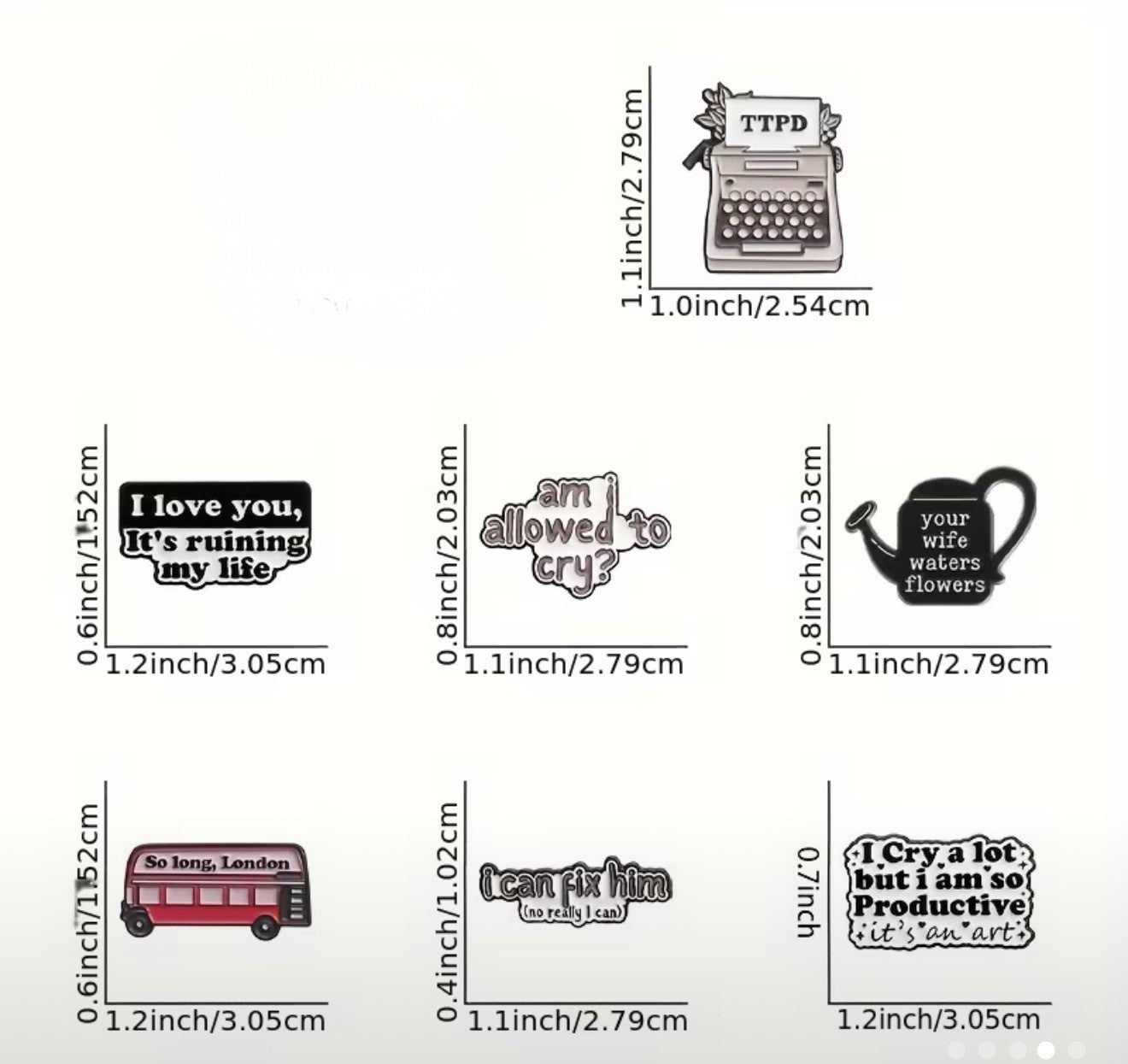 TTPD Variety Taylor Swift Pin / Brooch