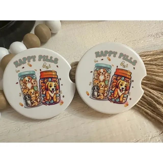 Happy Pills Variety Ceramic Car Coaster