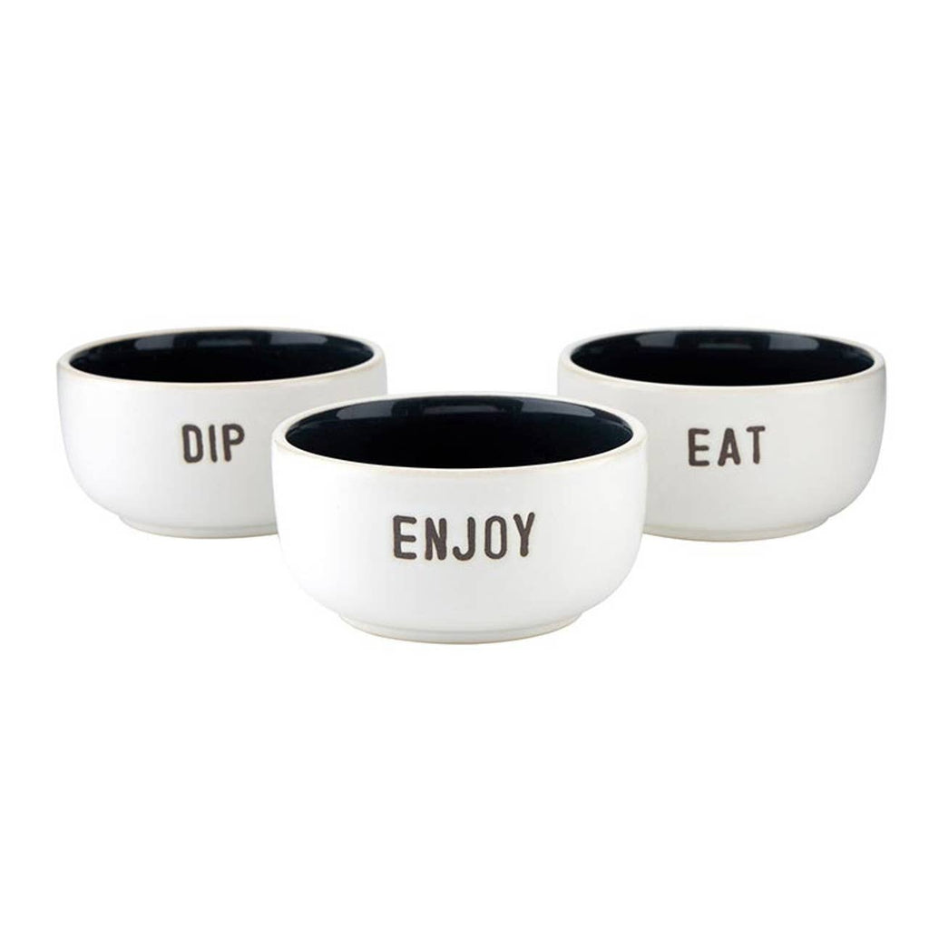 Eat Dip Enjoy Ceramic Dip Bowl Set - Face to Face