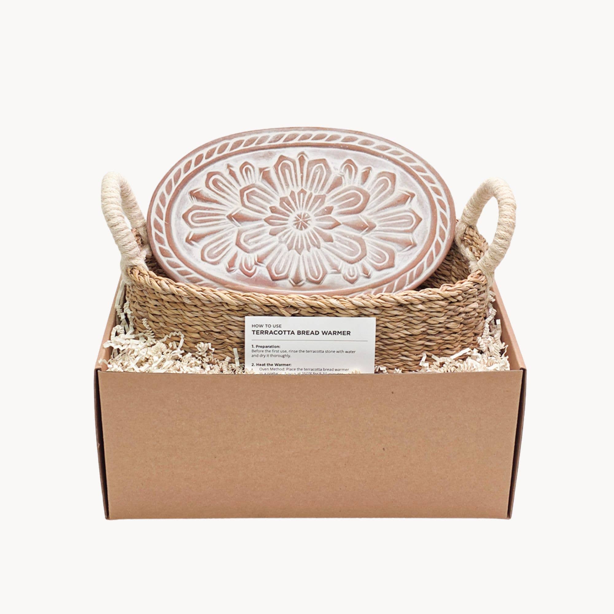 Handmade Bread Warmer & Wicker Basket - Flower