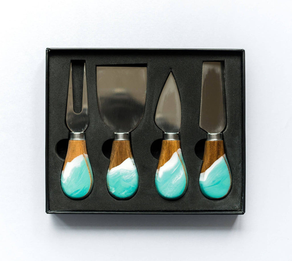 Resin Coated Cheese Knife Set - Set of 4