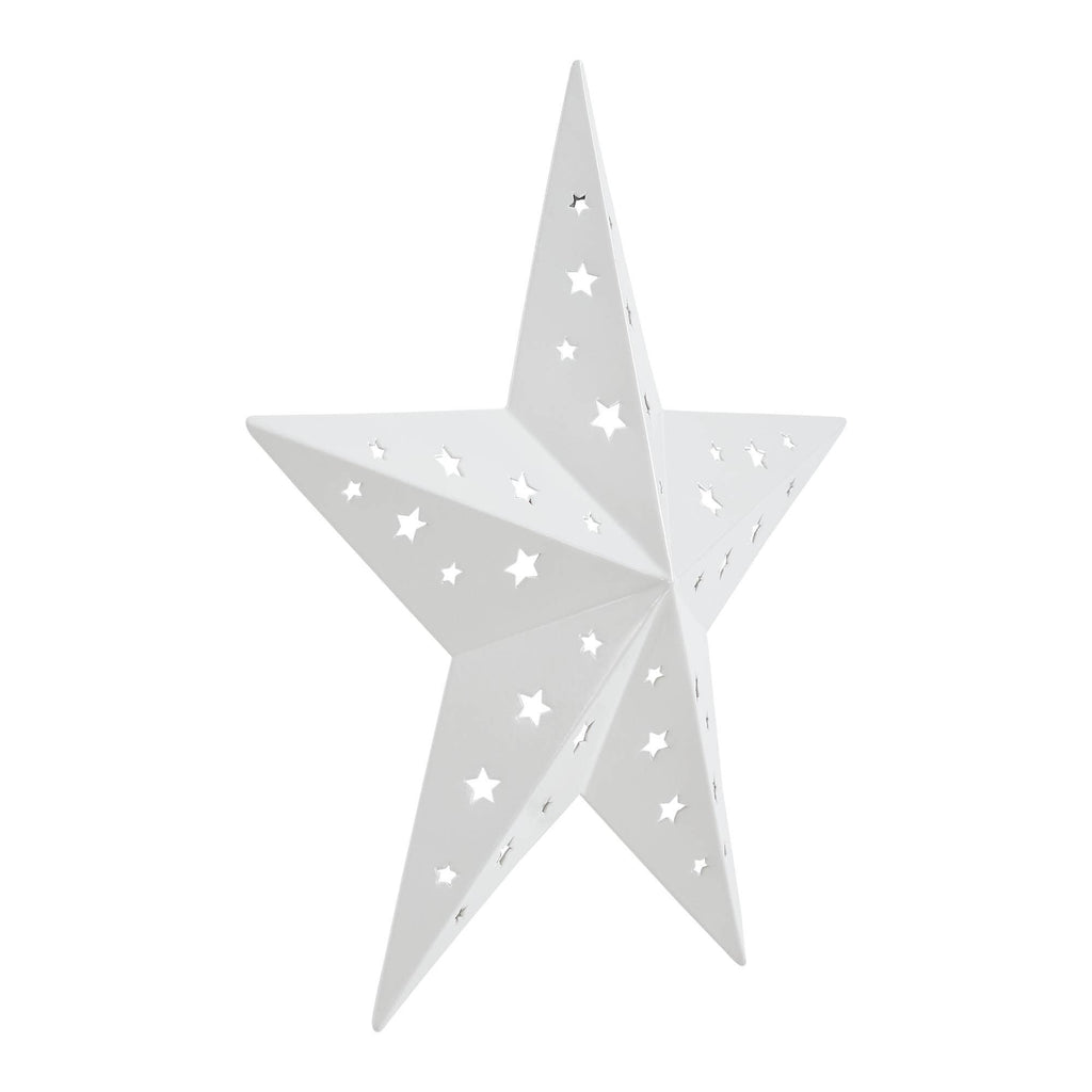 Metal Star Punched White 12x12